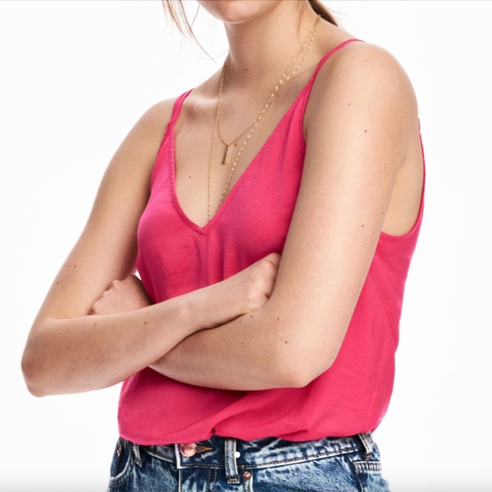 H&M Pink V-Neck Camisole Tank Size S